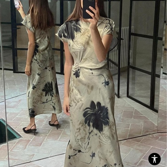 Brand new Satin effect midi Zara dress- worn once! - Picture 2 of 4